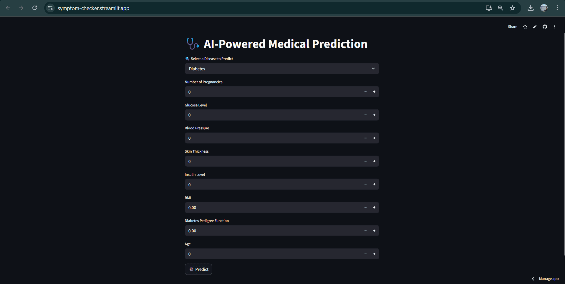 AI Powered Medical Prediction Platform
